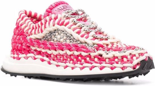 Valentino Garavani crochet low-top sneakers Pink