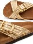 Valentino Garavani crossover-strap leather slides Gold - Thumbnail 5
