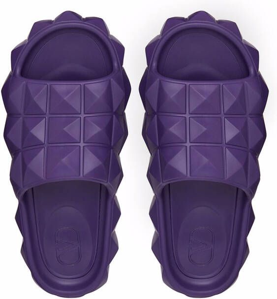 Valentino Garavani flat Rockstud slides Purple