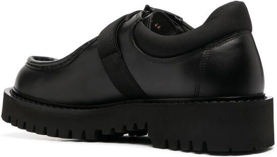 Valentino Garavani Flowersity leather buckle shoes Black