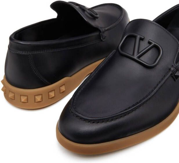 Valentino Garavani Leisure Flows leather loafers Black