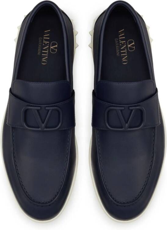 Valentino Garavani Leisure Flows leather loafers Blue