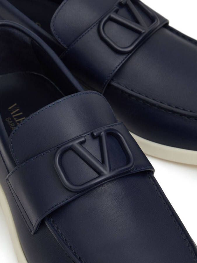 Valentino Garavani Leisure Flows leather loafers Blue