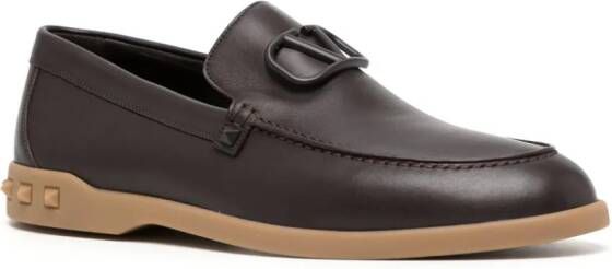 Valentino Garavani Leisure Flows leather loafers Brown