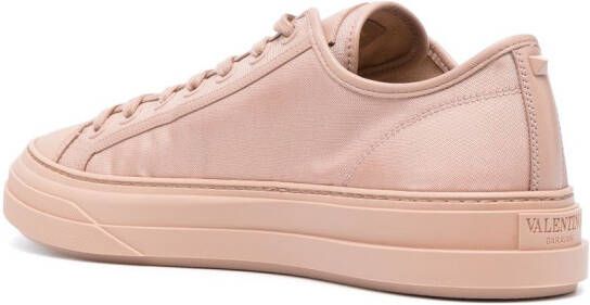 Valentino Garavani logo-patch lace-up sneakers Pink