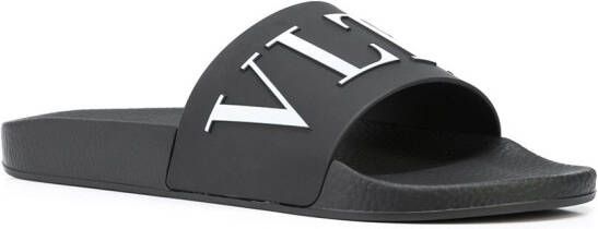Valentino Garavani logo-print slides Black