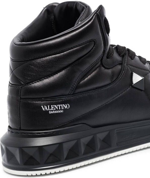 Valentino Garavani logo-stamp hi-top sneakers Black