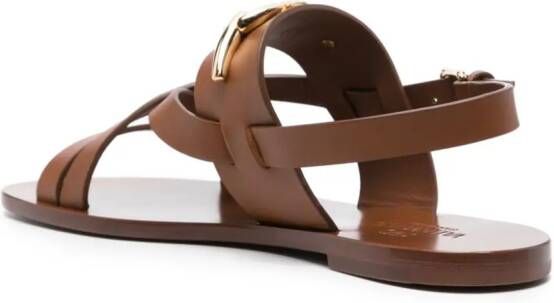 Valentino Garavani loog-plaque sandals Brown