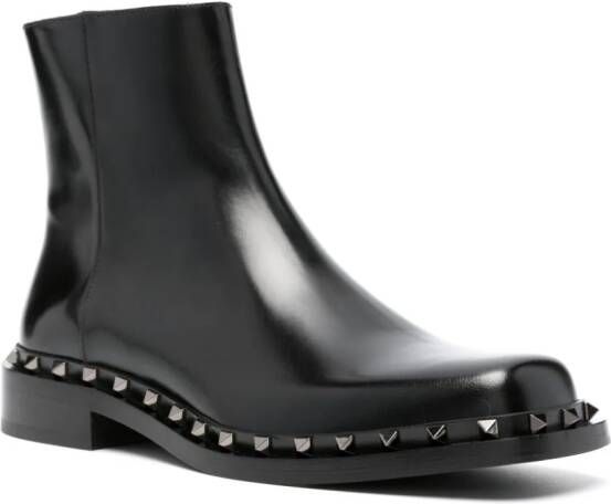 Valentino Garavani M-Way Rockstud leather boots Black