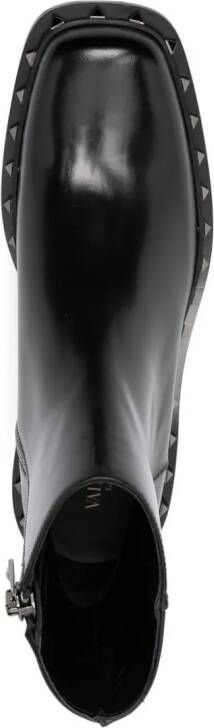 Valentino Garavani M-Way Rockstud leather boots Black
