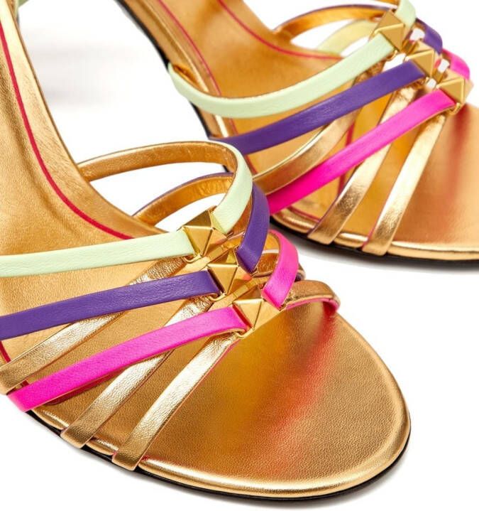 Valentino Garavani metallic Rockstud strappy sandals Gold
