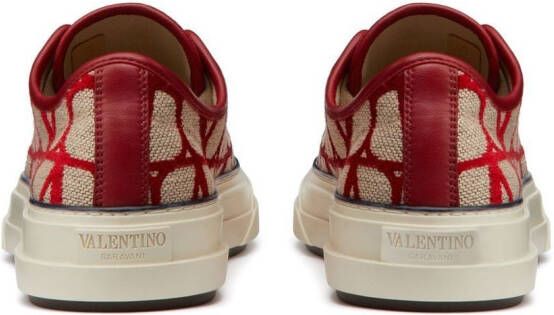 Valentino Garavani monogram-pattern lace-up sneakers Neutrals