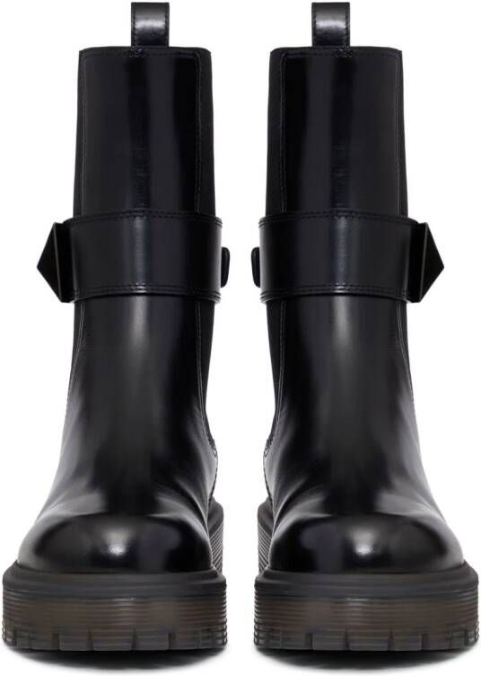Valentino Garavani One Stud Beatle leather boots Black