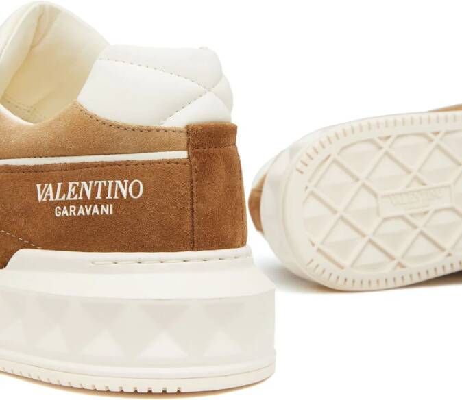 Valentino Garavani One Stud XL leather sneakers Neutrals