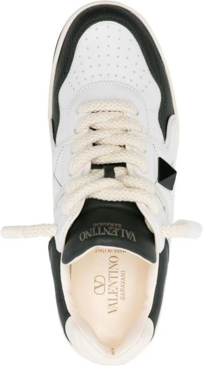 Valentino Garavani One Stud panelled leather sneakers White