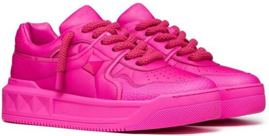Valentino Garavani One Stud XL leather sneakers Pink