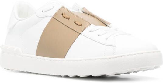 Valentino Garavani Open contrasting-band leather sneakers White
