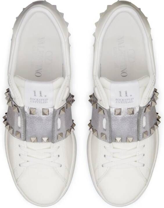 Valentino Garavani Open Disco 85mm leather wedge sneakers White