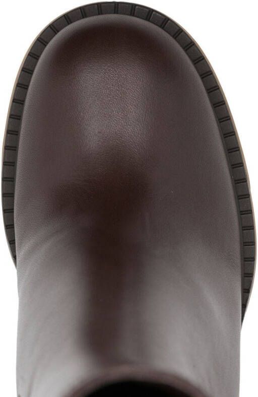 Valentino Garavani polished-finish ankle boots Brown