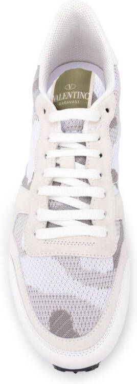 Valentino Garavani Rockrunner camouflage-print mesh sneakers White
