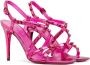 Valentino Garavani Rockstud 100mm mirrored sandals Pink - Thumbnail 2