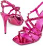 Valentino Garavani Rockstud 100mm mirrored sandals Pink - Thumbnail 5