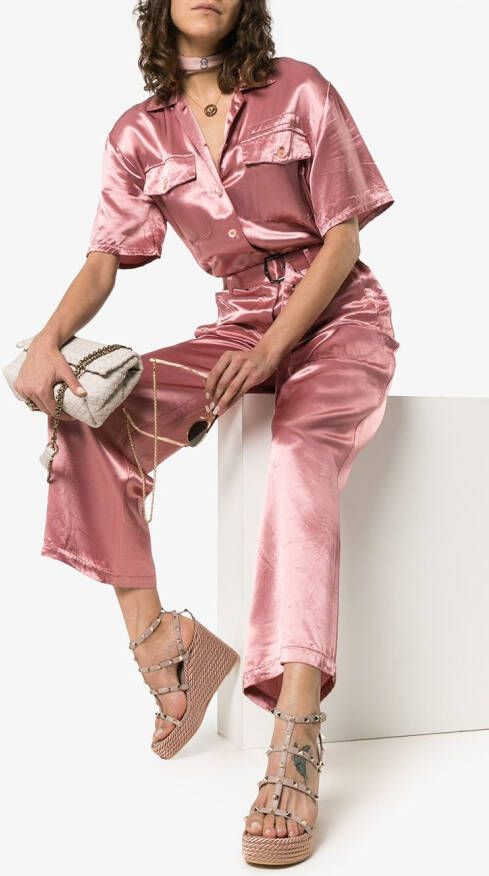 Valentino Garavani Rockstud 95mm caged wedge sandals Pink