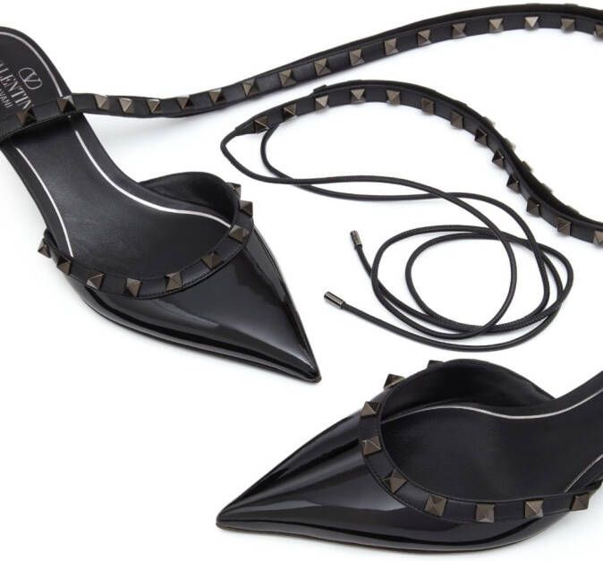 Valentino Garavani Rockstud 50mm patent-leather pumps Black