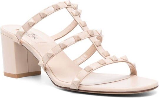 Valentino Garavani Rockstud 60mm leather sandals Neutrals
