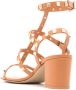 Valentino Garavani Rockstud 60mm leather sandals Orange - Thumbnail 3
