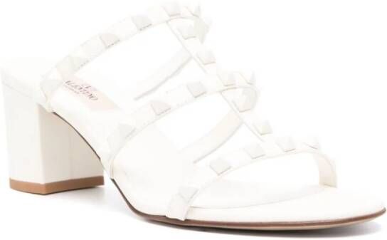 Valentino Garavani Rockstud 60mm leather sandals White