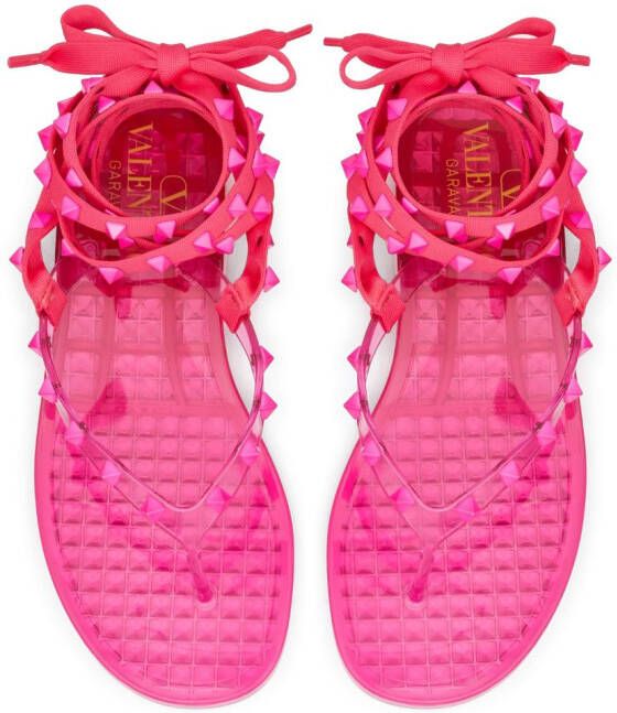 Valentino Garavani Rockstud 30mm ankle-tie sandals Pink