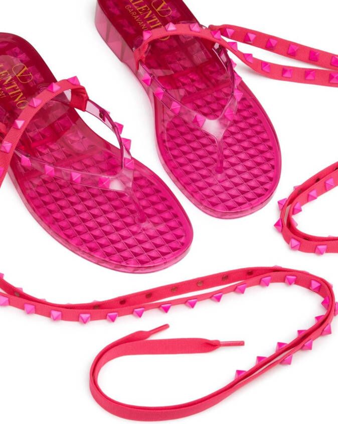 Valentino Garavani Rockstud 30mm ankle-tie sandals Pink