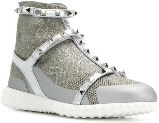 Valentino Garavani Rockstud high-top sneakers Metallic