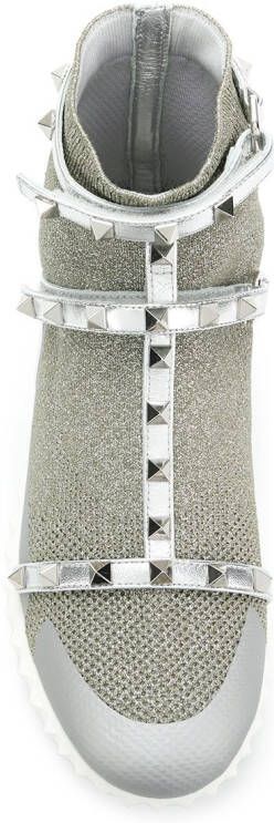 Valentino Garavani Rockstud high-top sneakers Metallic