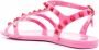 Valentino Garavani Rockstud cage flat sandals Pink - Thumbnail 3