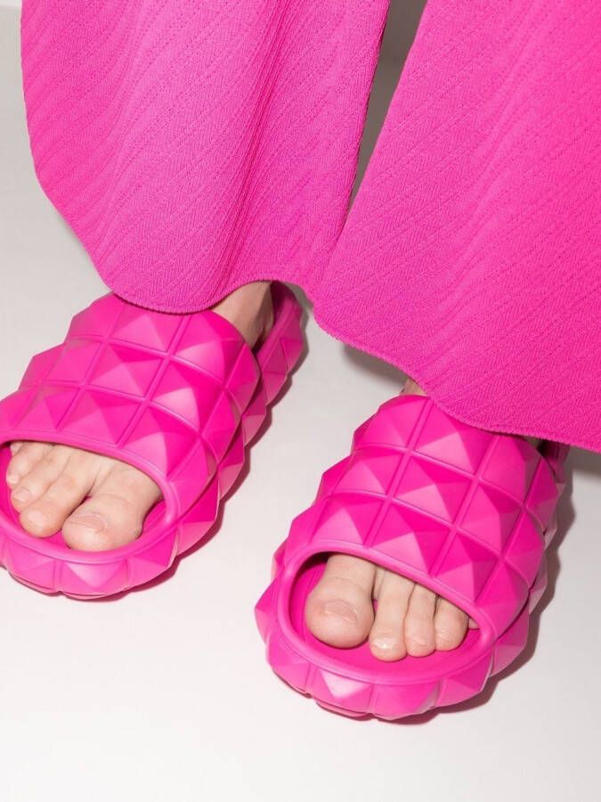 Valentino Garavani Rockstud chunky slides Pink