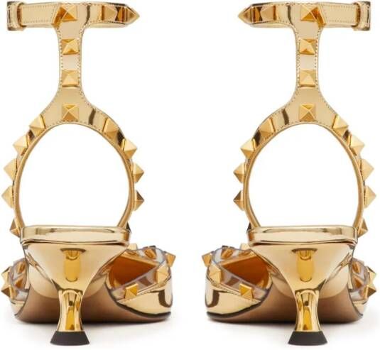 Valentino Garavani Rockstud Couture 50mm mirrored pumps Gold