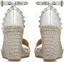 Valentino Garavani Rockstud 95mm metallic wedge sandals Silver - Thumbnail 3