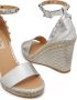 Valentino Garavani Rockstud 95mm metallic wedge sandals Silver - Thumbnail 5