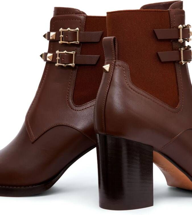 Valentino Garavani Rockstud-embellished ankle boots Brown