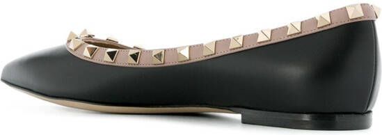 Valentino Garavani Rockstud-embellished ballerina shoes Black
