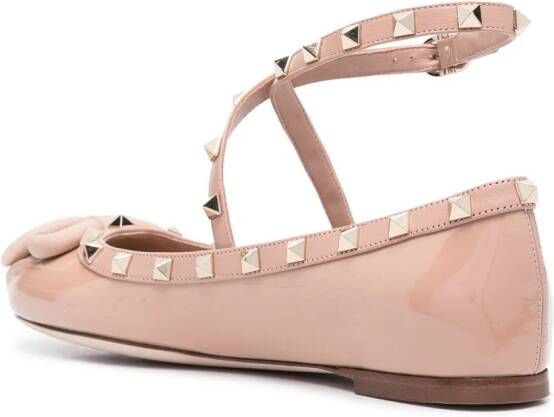 Valentino Garavani Rockstud-embellished ballerina shoes Pink