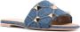 Valentino Garavani Rockstud-embellished denim sandals Blue - Thumbnail 2