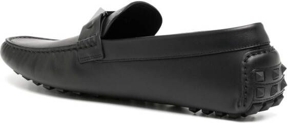 Valentino Garavani Rockstud embellished driver shoes Black