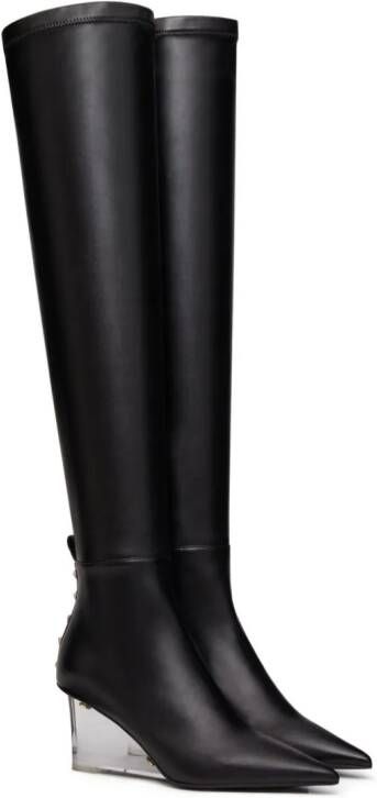 Valentino Garavani Rockstud-embellished leather boots Black