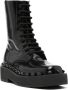 Valentino Garavani Rockstud-embellished leather lace-up boots Black - Thumbnail 2