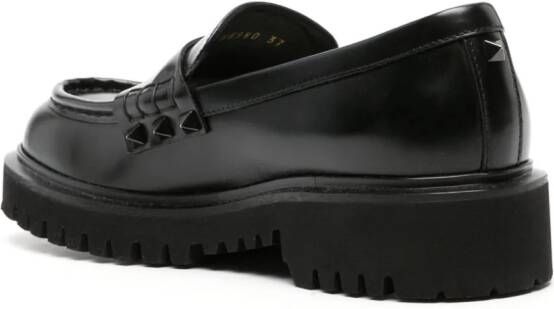 Valentino Garavani Rockstud-embellished leather loafers Black