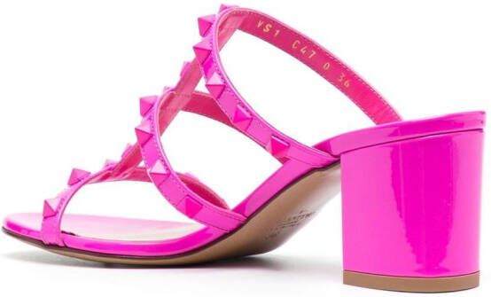 Valentino Garavani Rockstud-embellished leather mules Pink