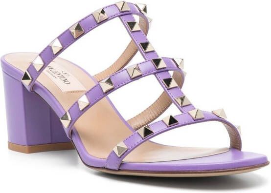 Valentino Garavani Rockstud-embellished mules Purple